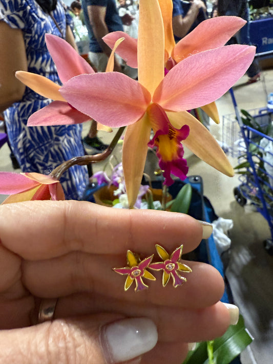 Laelia Orchid Stud Earrings