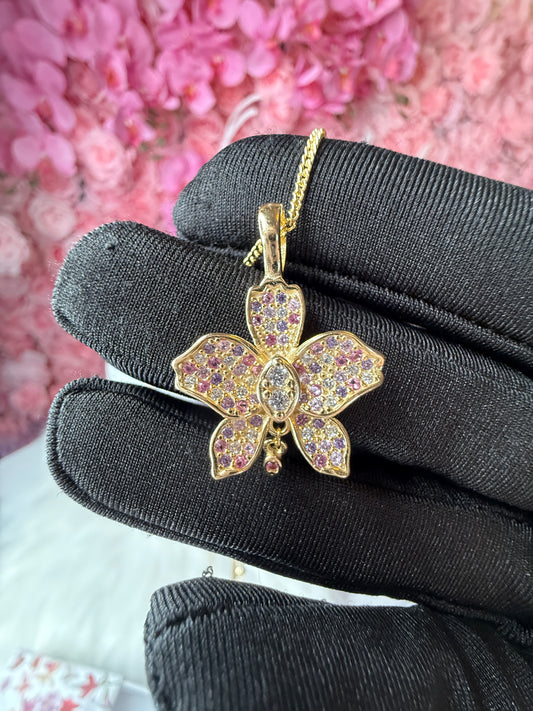 Fairy Dream Cattleya Collection - Gold Lavendar Splash Pink Zircon Cattleya Drop