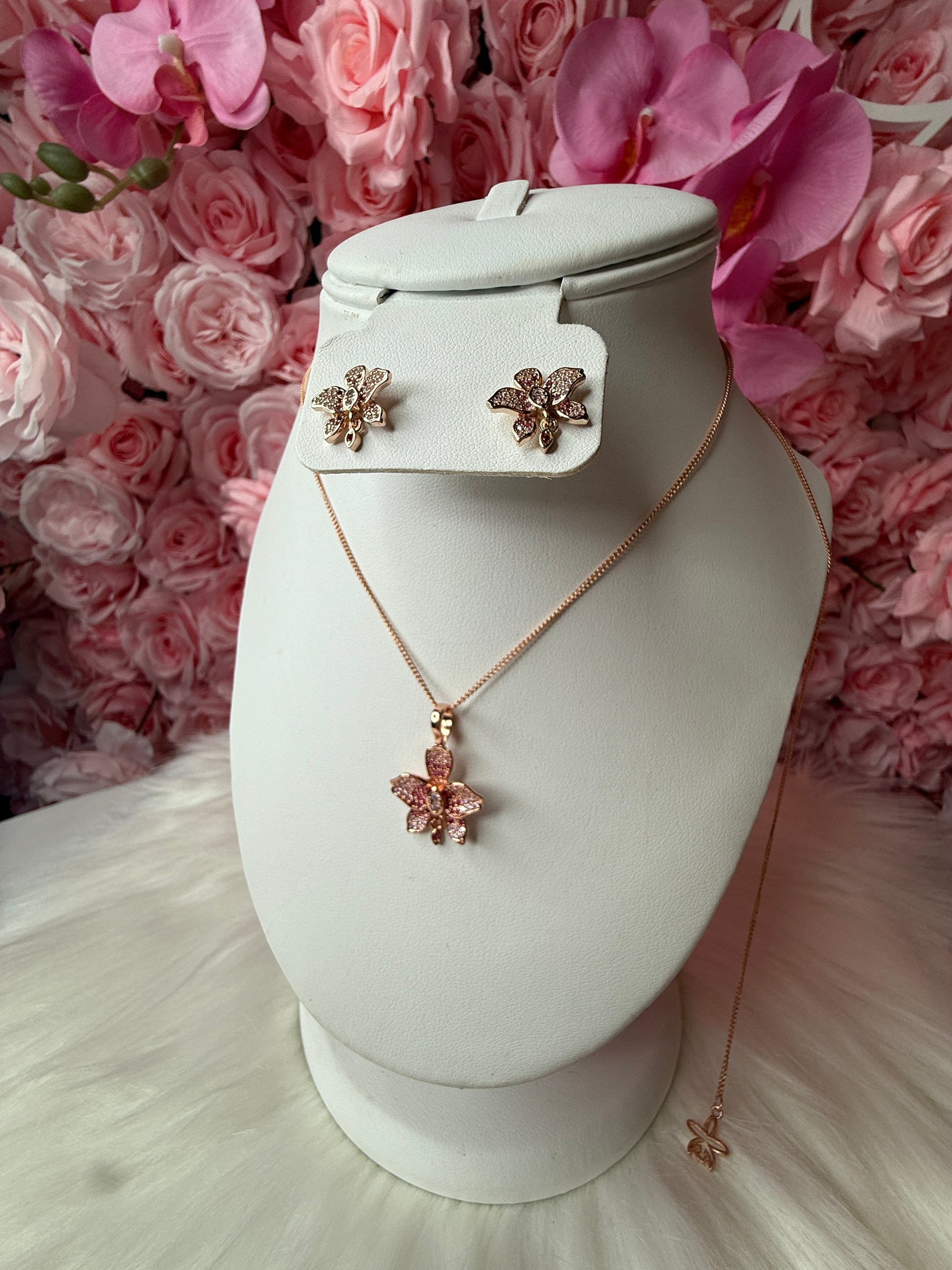 Fairy Dream Cattleya Collection -Rose Gold Splash Pink Zircon Cattleya Drop - Orchidique
