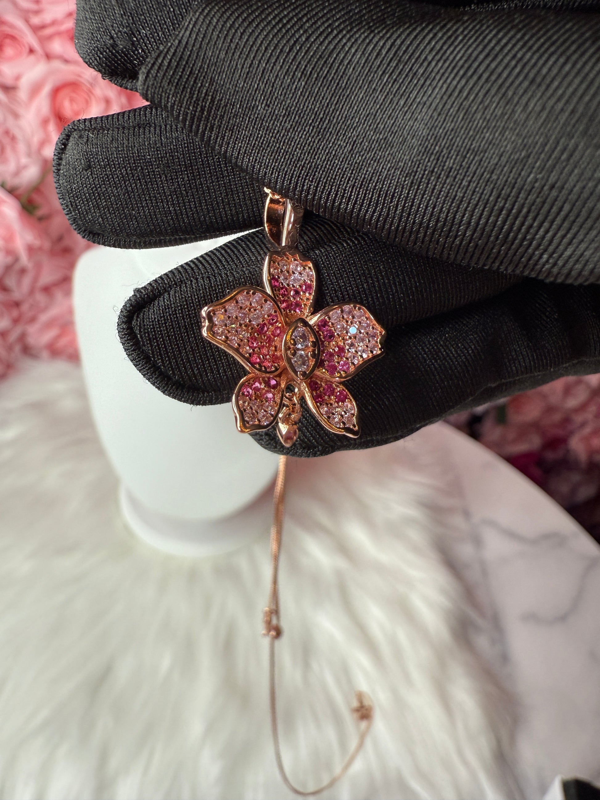 Fairy Dream Cattleya Collection -Rose Gold Splash Pink Zircon Cattleya Drop - Orchidique