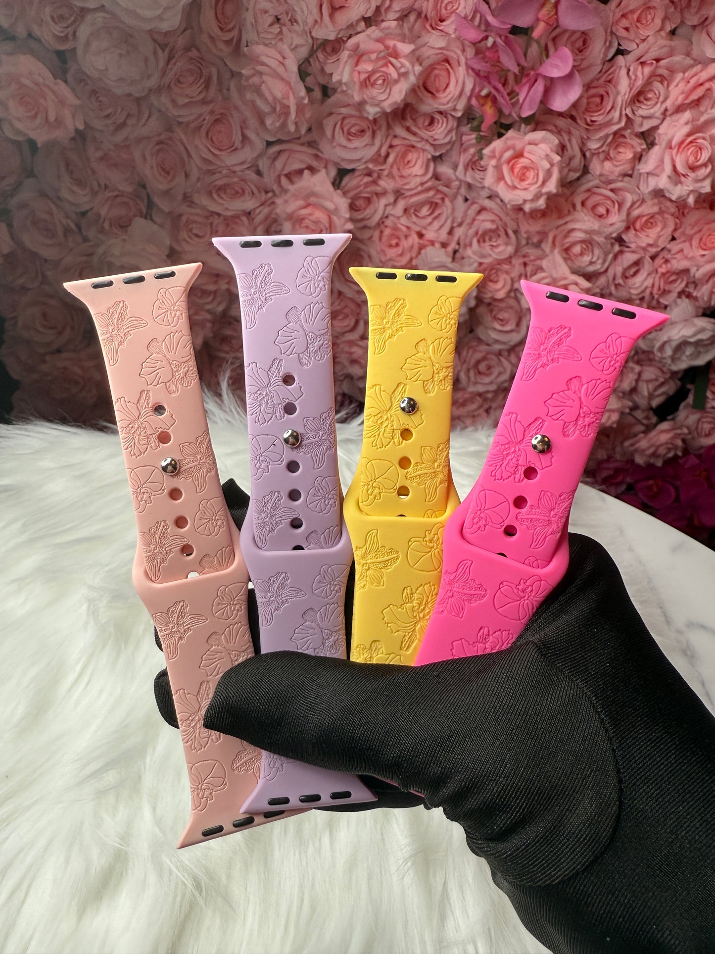 Cattleya & Phalaenopsis Engraved Apple Watch Bands  38/40/41mm