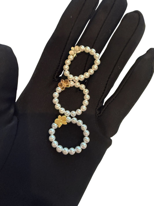 Pearl Orchid Ring: Phalaenopsis Stackable Ring