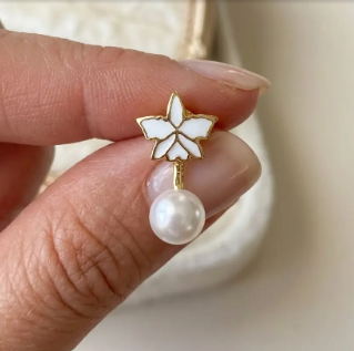 Cattleya Alba Orchid Stud Earrings — Orchidique view 4