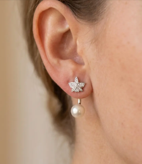 Cattleya Alba Orchid Stud Earrings — Orchidique view 3