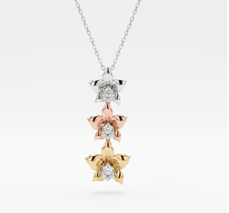 Aloha Cascading Orchid Jewelry Necklace - Orchidique