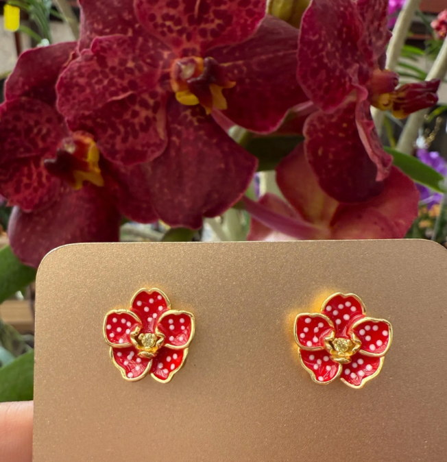 Vanda Dotted Delights Collection: Red Mimi Vanda Earrings