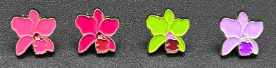Mini Cattleya Luddy inspired Orchid Flower Enamel Pin