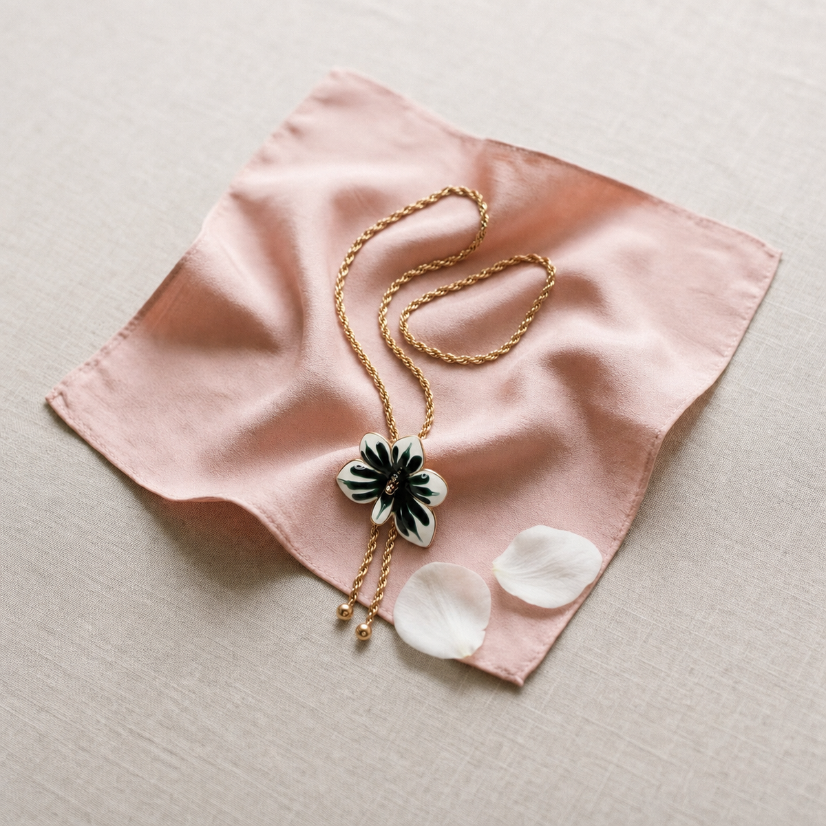 Vanda Orchid Lariat Necklace and Huggie Hoops — Orchidique view 4