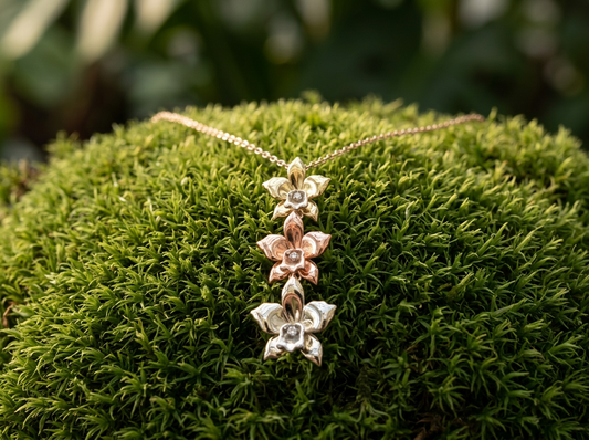 Cascading Cattleya Orchid Necklace — Orchidique view 1