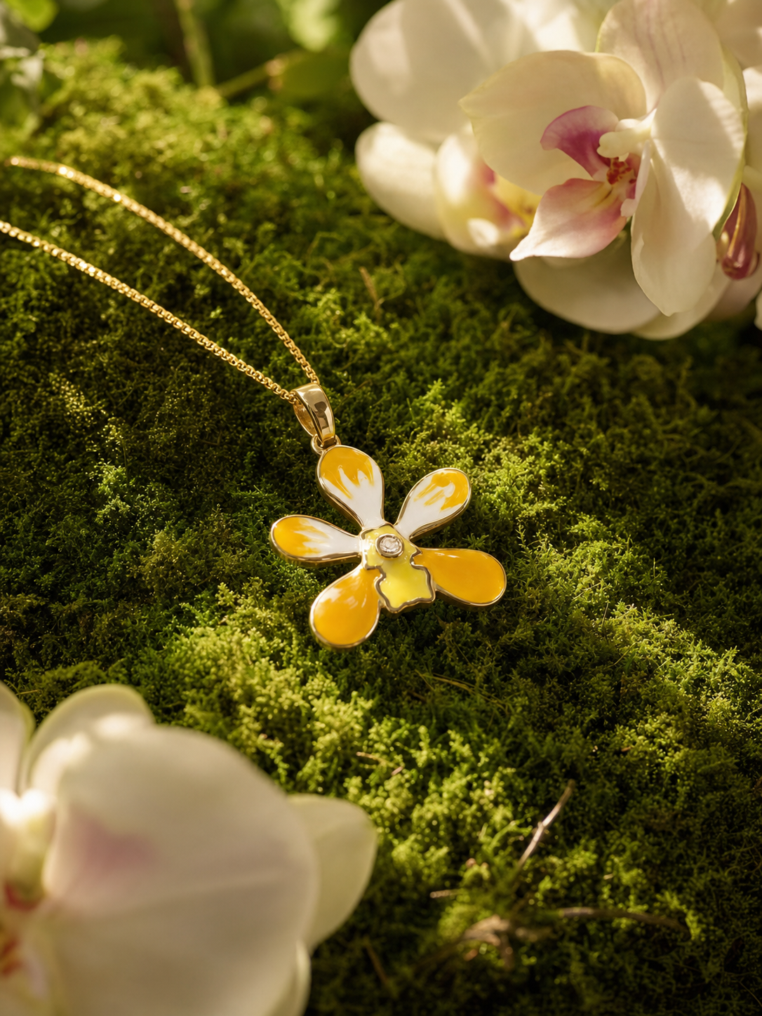 Vanda Loke Orchid Pendant Necklace — Orchidique view 2