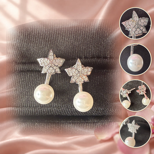 cattleya orchid stud earrings, zircon pearl, 14K gold plated sterling silver – Orchidique