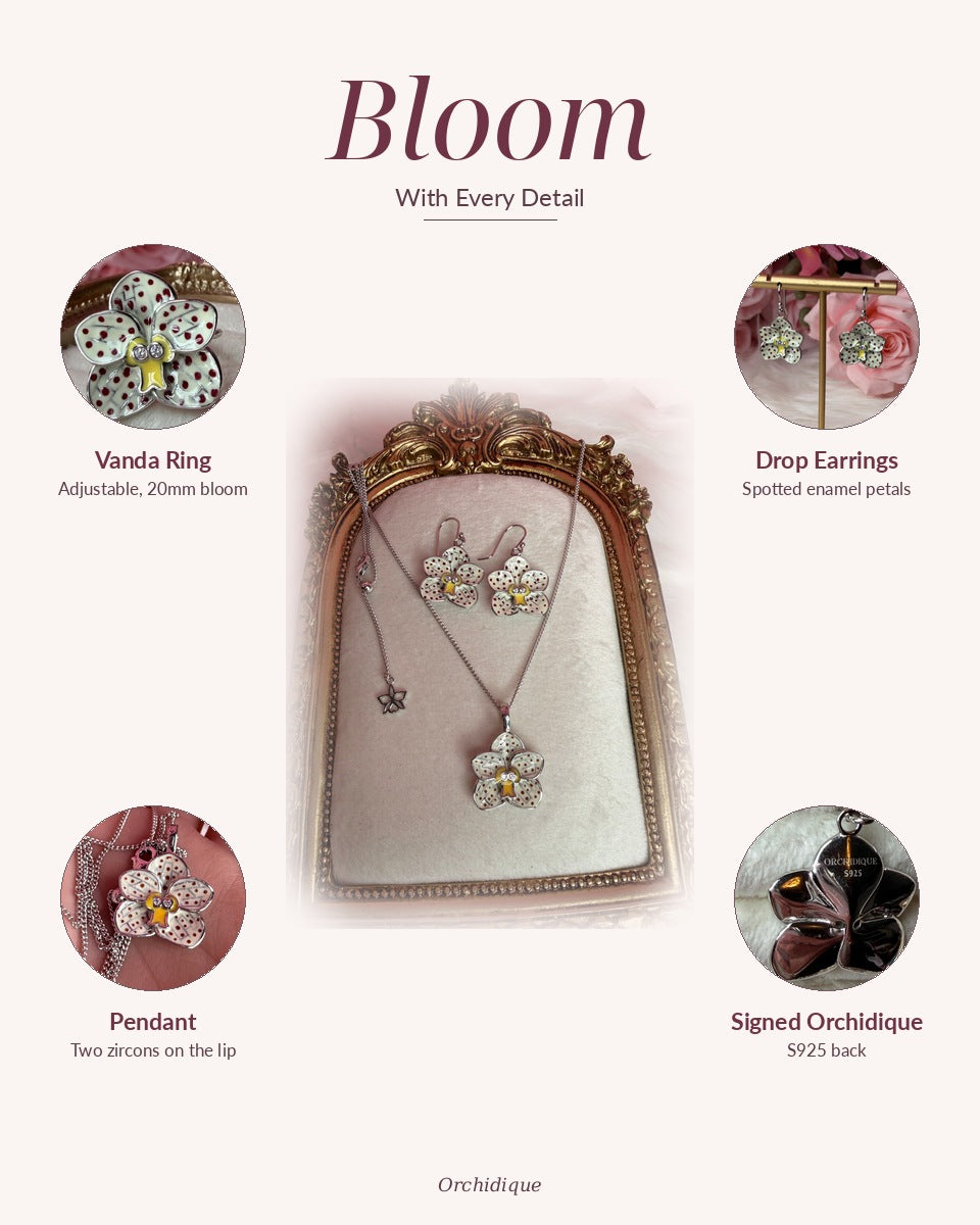 Vanda Orchid Necklace, Earrings or Ring — Bloom With Every Detail