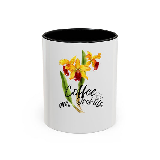 Coffee & Orchids Mug • Floral Coffee Mug • Botanical Gift for Coffee Lovers - Orchidique