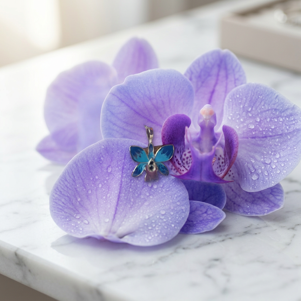 Dendrobium Orchid Necklace, Earrings or Ring — Orchidique view 9