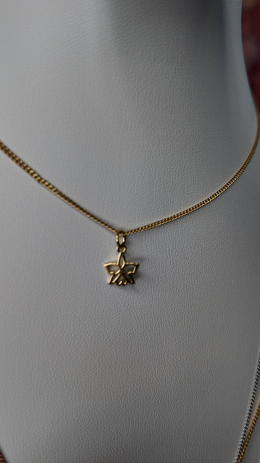Cattleya Mini Orchid Silhoutte Pendant Layering Necklace