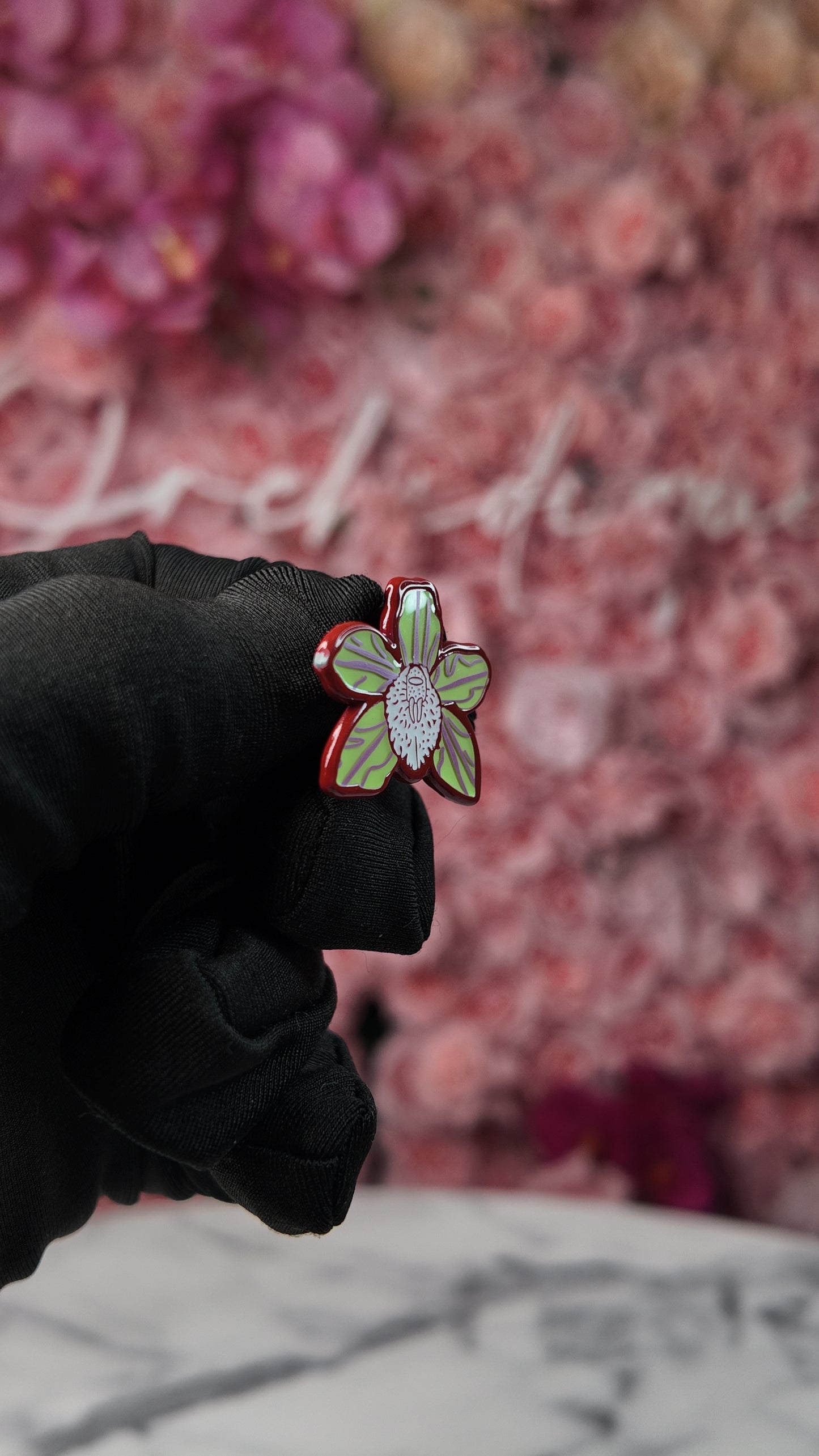 Cymbidium inspired Orchid Flower Enamel Pin