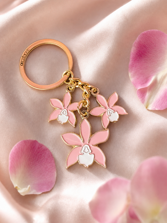 Cattleya Orchid Keychain — Orchidique view 1