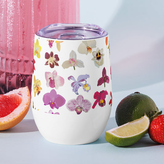 Mixed Orchids Wine tumbler