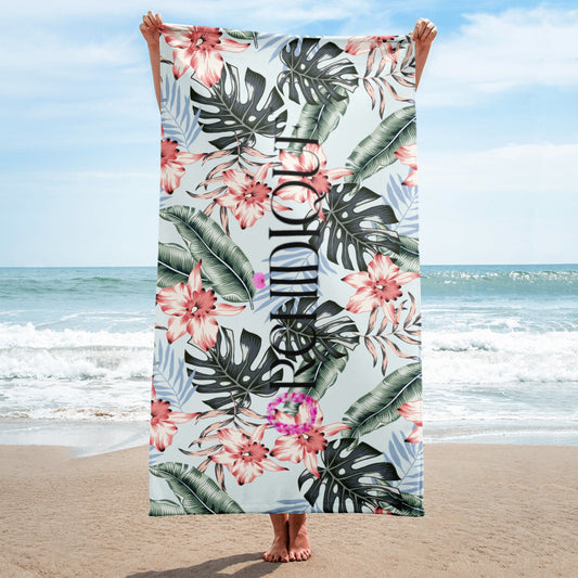 Sunset Orchids Beach Towel