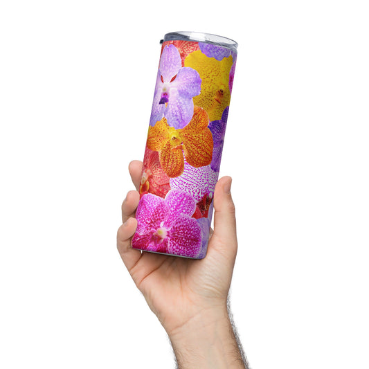 Colorful Vanda Orchids Stainless Steel Tumbler · Floral Insulated Tumbler · Travel Coffee Mug - Orchidique