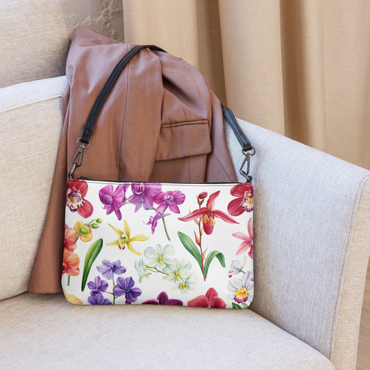 Bloomin' Orchids Crossbody Bag · Orchid Print Purse · Stylish & Functional - Orchidique