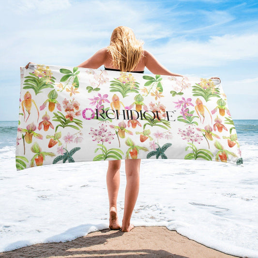 Slipper Orchids Beach Towel