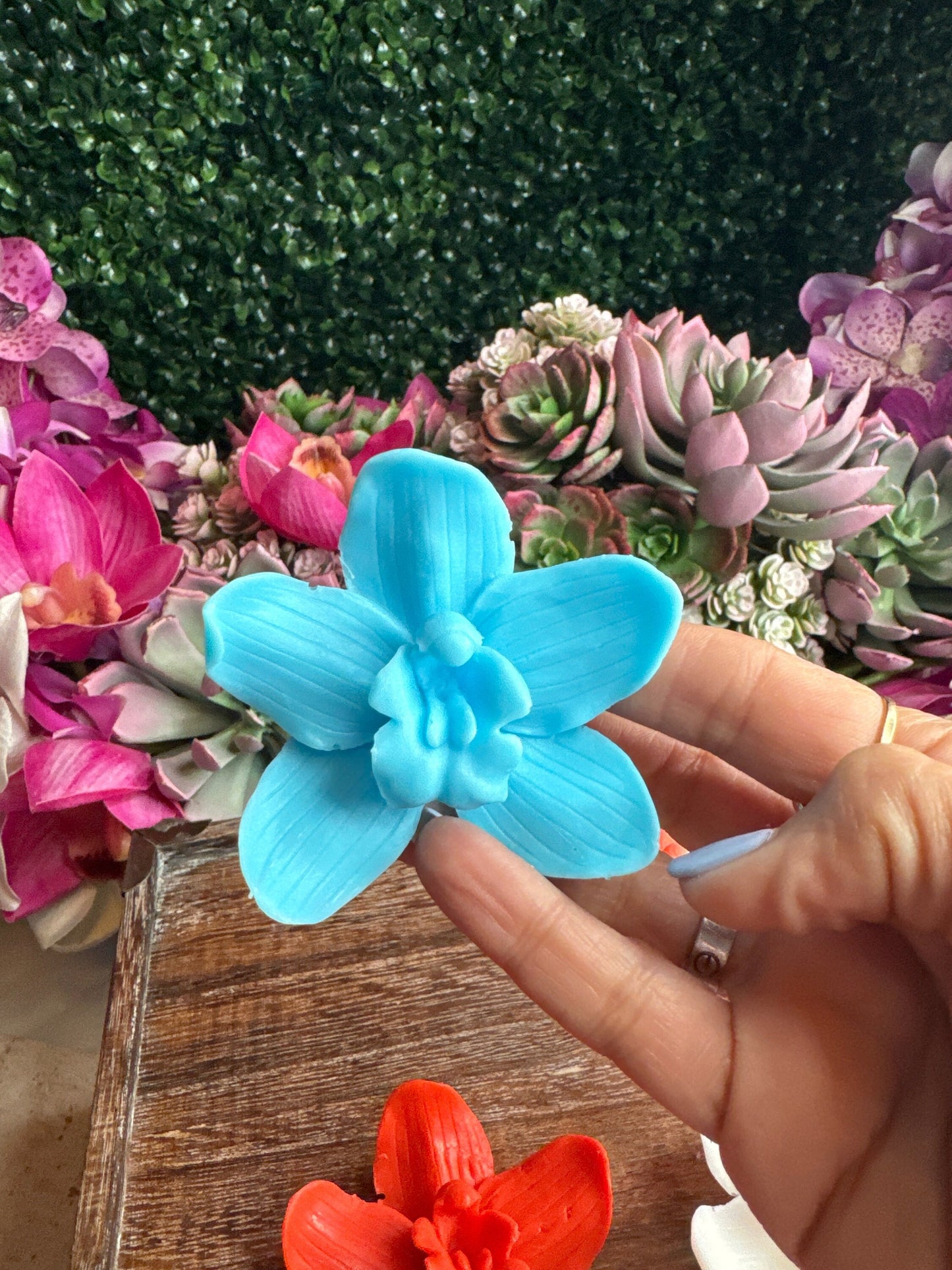 Cattleya Medium Orchid Soap • Handmade Floral Soap Bars • Unique Bridal Favors & Gifts for Orchid Lovers