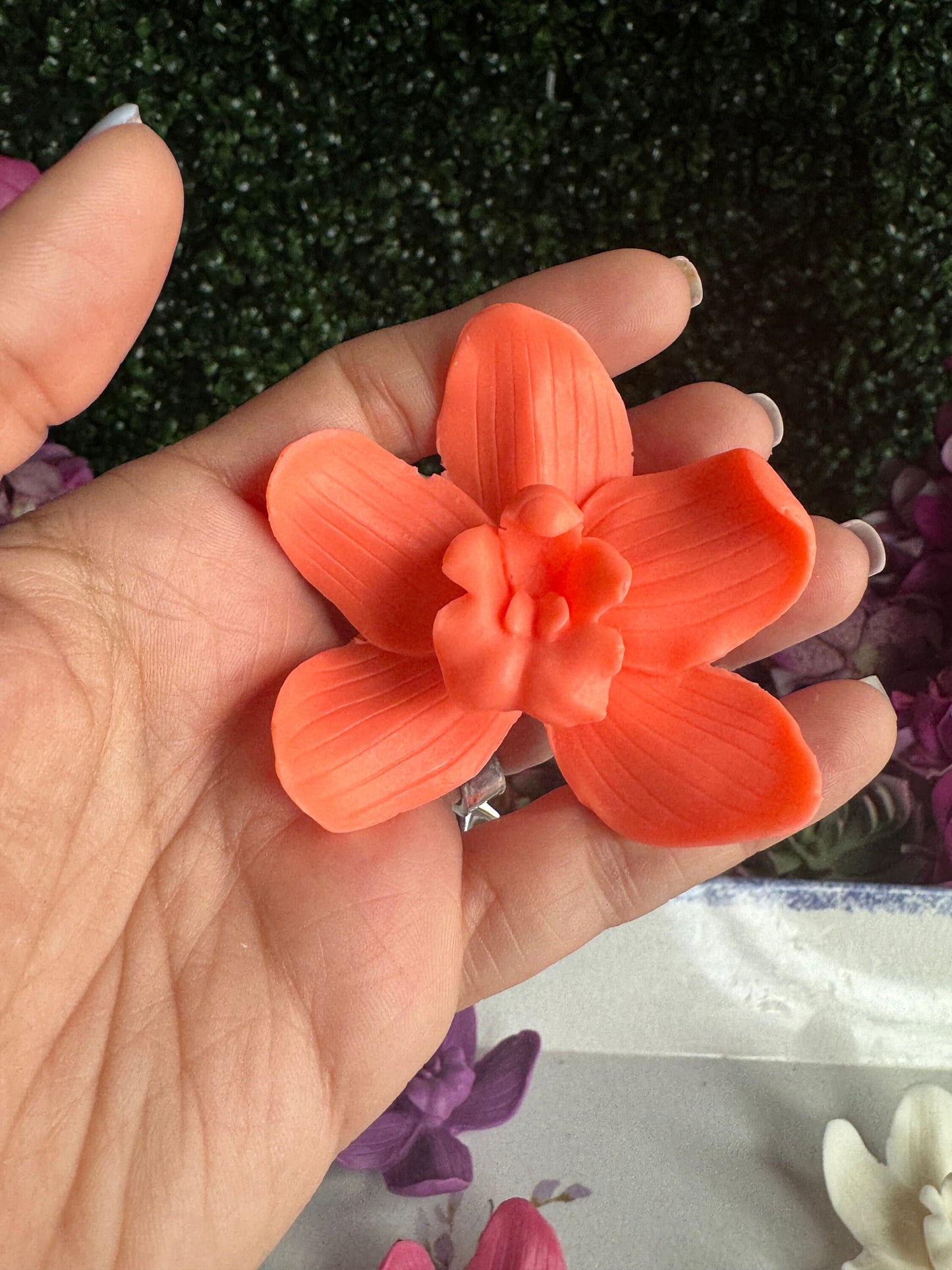 Cattleya Medium Orchid Soap • Handmade Floral Soap Bars • Unique Bridal Favors & Gifts for Orchid Lovers