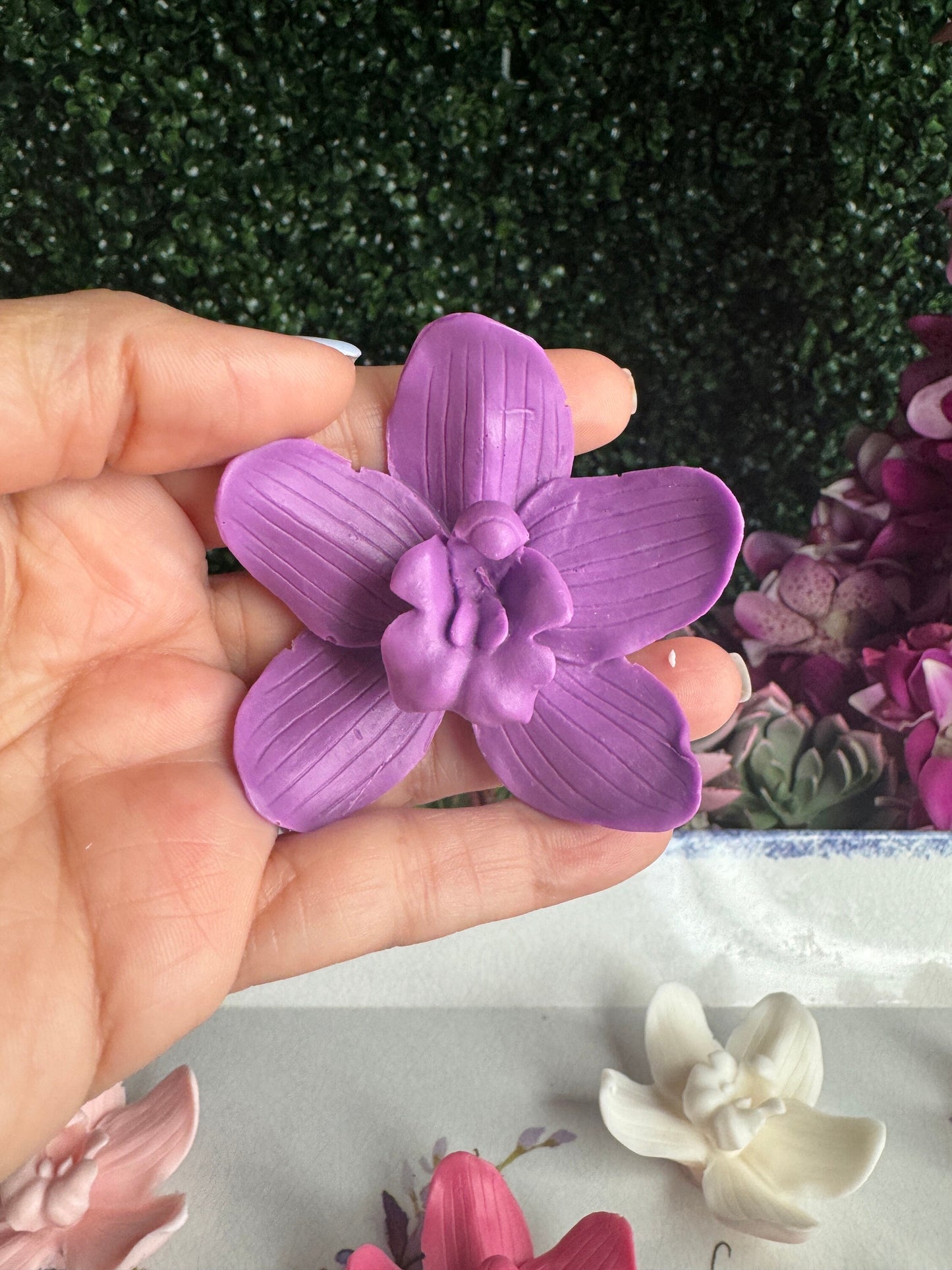 Cattleya Medium Orchid Soap • Handmade Floral Soap Bars • Unique Bridal Favors & Gifts for Orchid Lovers