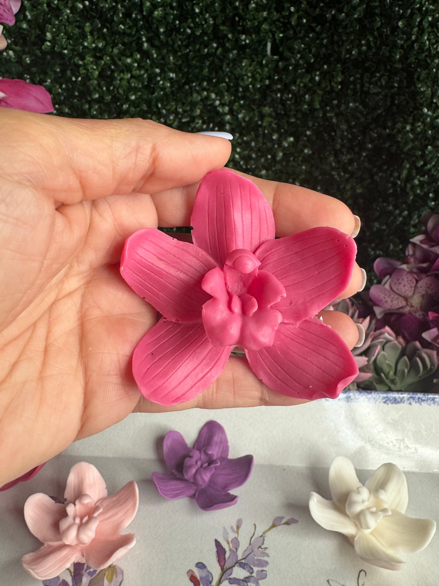 Cattleya Medium Orchid Soap • Handmade Floral Soap Bars • Unique Bridal Favors & Gifts for Orchid Lovers