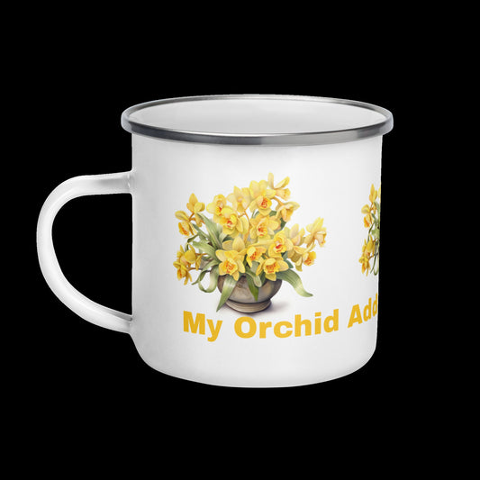 Orchid Mug • "My Addiction is Blooming" • Camper Coffee Mug • Gift for Orchid Lovers • Plant Lady Gift • Customizable Coffee Cup