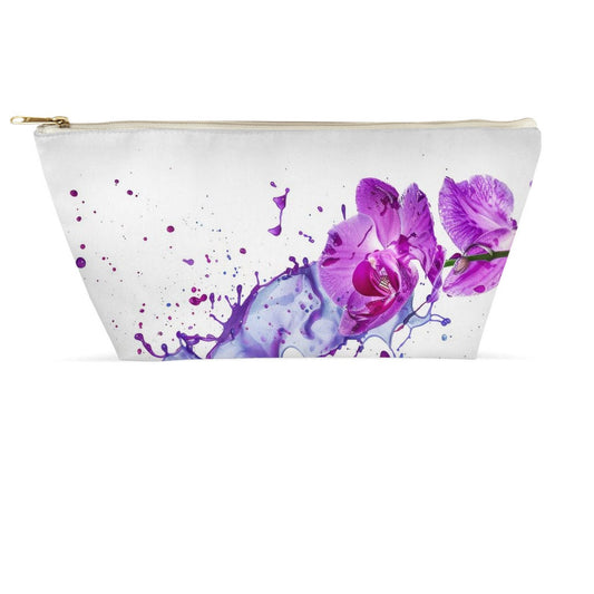 Orchid Accessory Pouch • Tropical Floral Travel Bag • Makeup & Toiletry Organizer