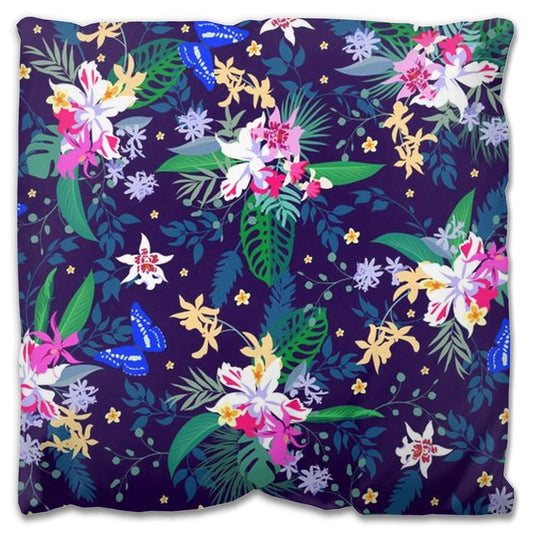 Midnight Orchids Pillow · Colorful Floral Throw Pillow · Indoor/Outdoor Decor