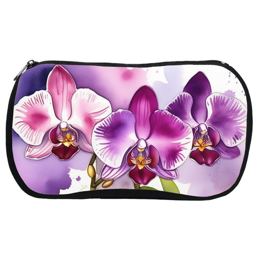 Phalaenopsis Splash Cosmetic Bag, Tropical Floral Makeup Pouch, Travel Toiletry Bag, Vacation Essential, Gift for Her