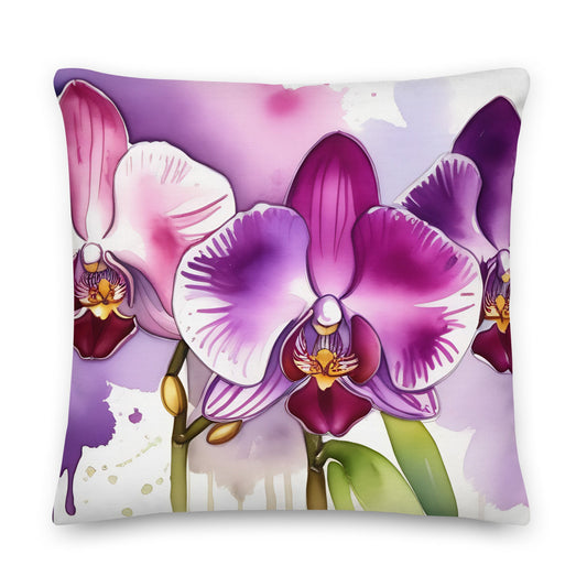 Phalaenopsis Orchids Pillow · Vibrant Floral Throw Pillow · Home Decor Accent - Orchidique