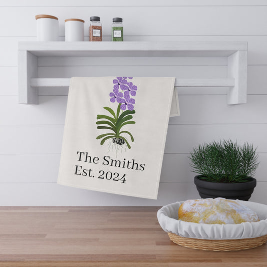 Personalized Mokara Orchid Tea Towel • Orchid Kitchen Towel • Floral Bath Towel - Orchidique