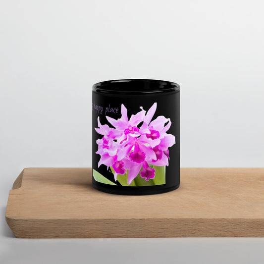 Exotic Orchid Mug • "Orchids are my happy Place" • Ceramic Coffee Mug • Gift for Orchid Lovers • Plant Lady Gift • Customizable Coffee Cup - Orchidique