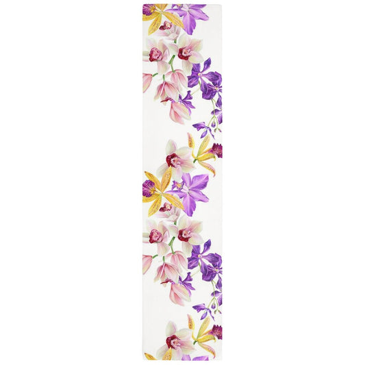 Vibrant Orchid Table Runner, Floral Botanical Home Decor, Tropical Dining Accents, Nature-Inspired Gift