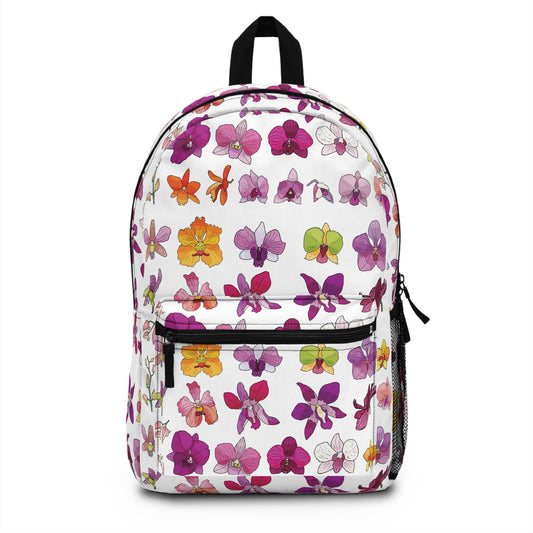 Orchid Lovers Backpack · Floral Print Backpack · Nature Inspired Travel Bag - Orchidique