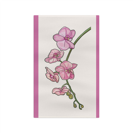 Personalized Pink Phalaenopsis Tea Towel – Soft, Absorbent Dish Towel & Kitchen Décor - Orchidique