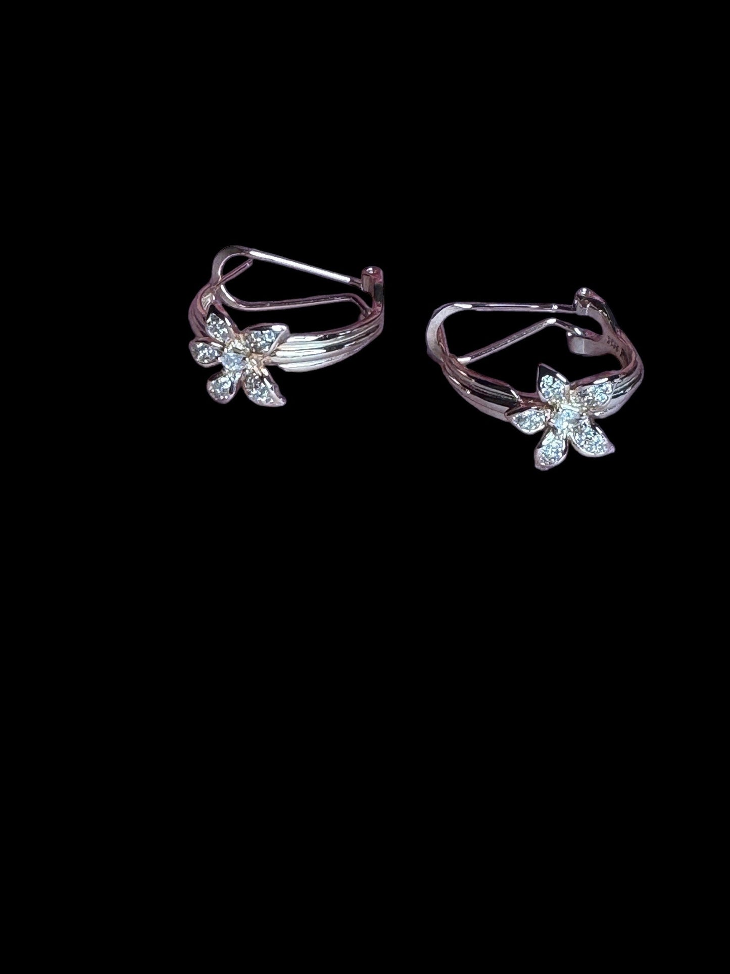 La Brillosa Cattleya Collection Orchids Hoop Earrings – 14k Gold or 18k Rose Gold