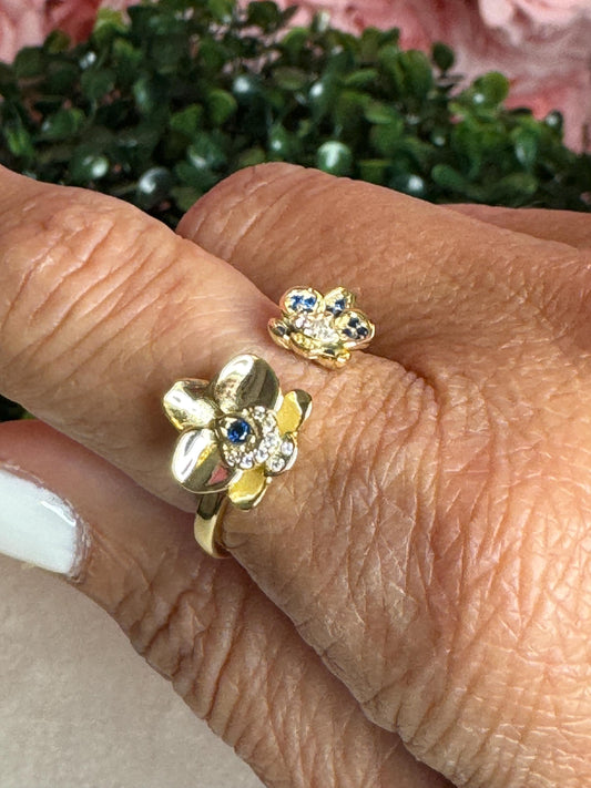 Mom & Daughter Orchid Ring - Adjustable S925 Silver, 14K Gold - Unique Floral Jewelry, Gift - Whispers of Orchid