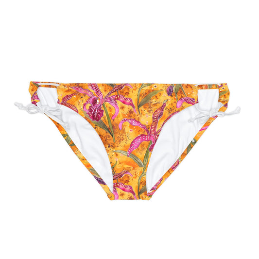 Orchid Bikini Bottoms • Tie Side Bikini • Floral Print • Summer Swimwear • Flattering Fit • Beach Vacation Ready • Tropical Vibes