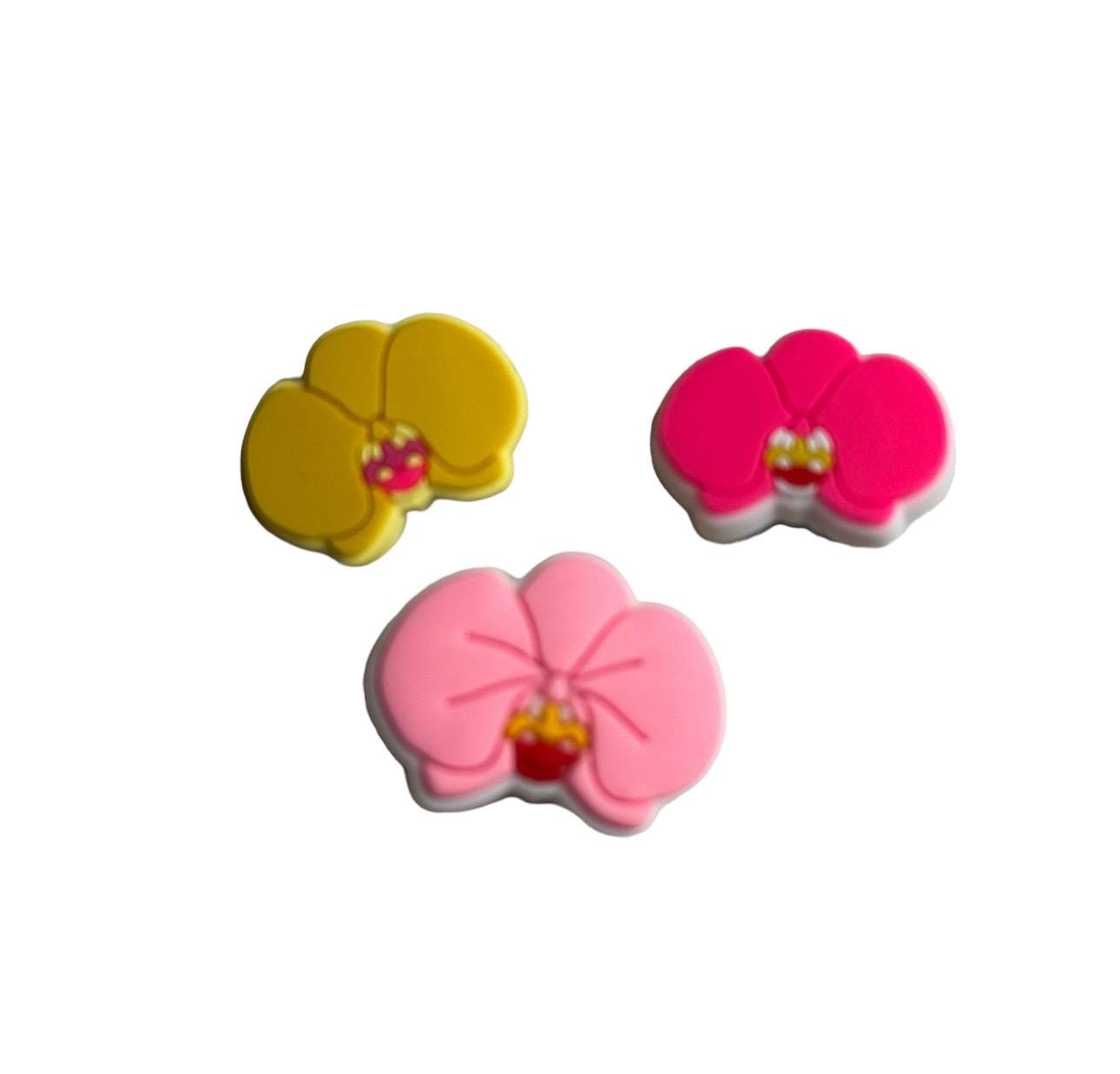 Phalaenopsis Orchid Shoe Charms for Crocs • Yellow, Hot Pink & Soft Pink • Unique Floral Jibbitz • Orchidique™