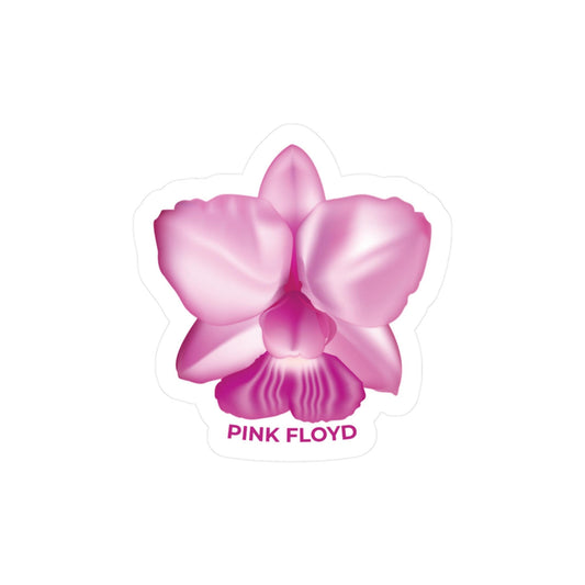 Vinyl Sticker, Cattleya Pink Floyd Decal, Laptop Sticker, Guitar Decal, Flower Sticker, Hippie Sticker, Boho Decor