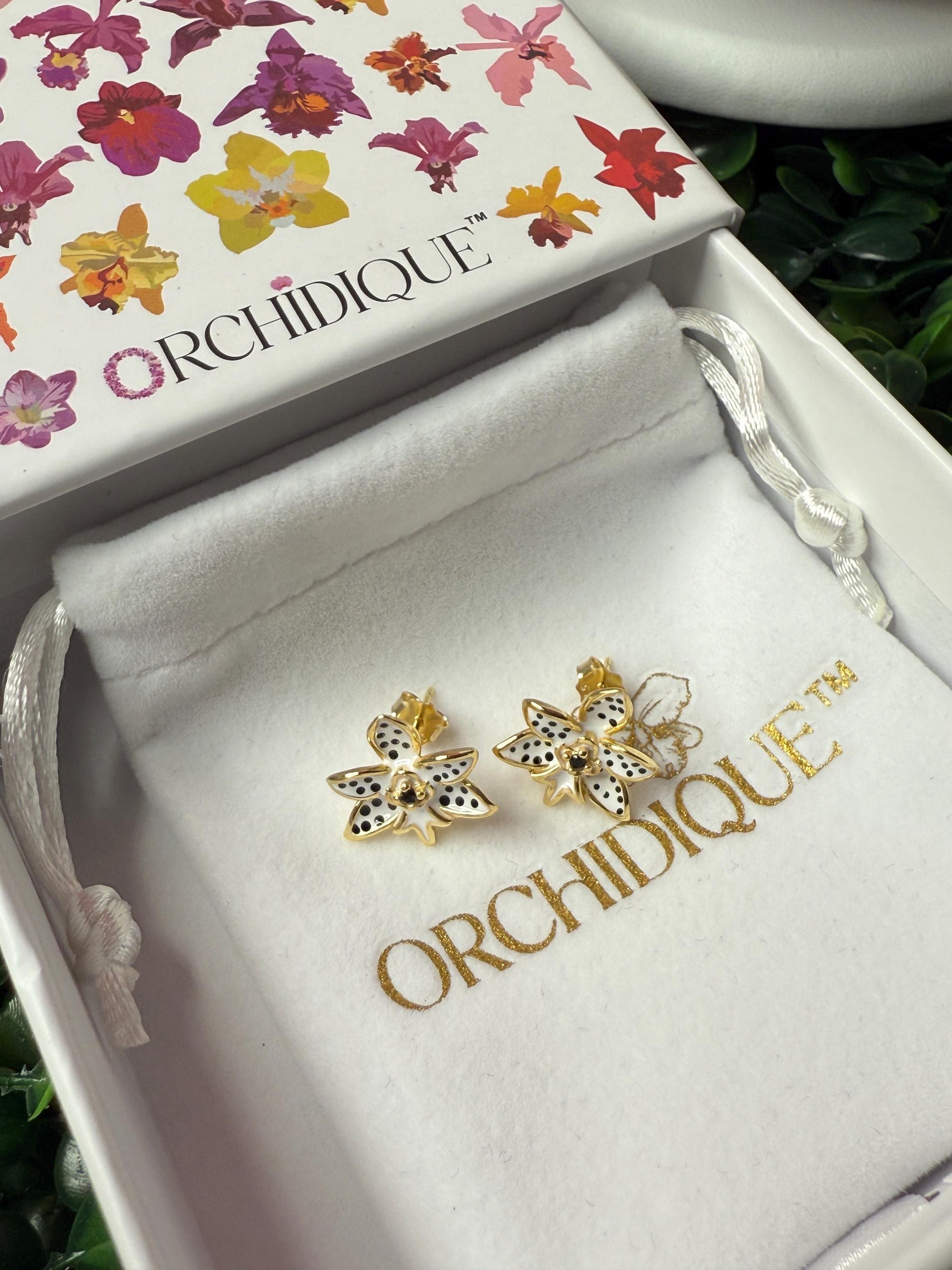 Trichoglottis Jewelry Set • 14k Gold Orchid Choker Necklace • Orchid Earrings • Rare Jewelry • Christmas Gift • Mystic Collection