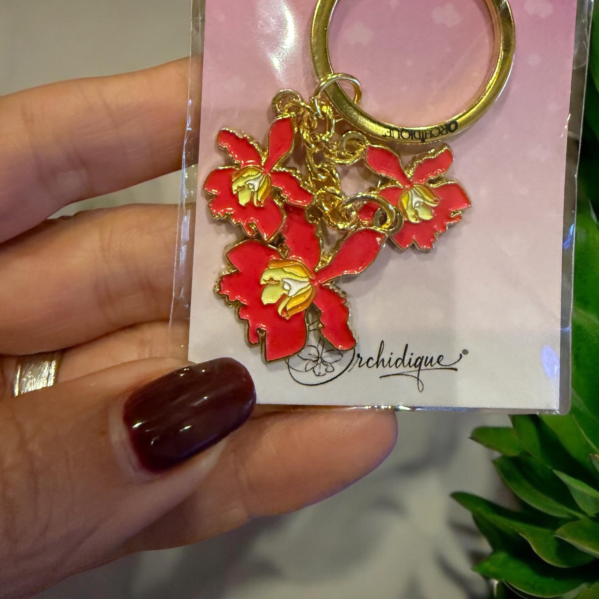 Myrmecophila Orchid Keychain • Schomburgkia Orchid Keychain • Pink Orchid Keychain • Orchid Jewelry • Orchid Gift