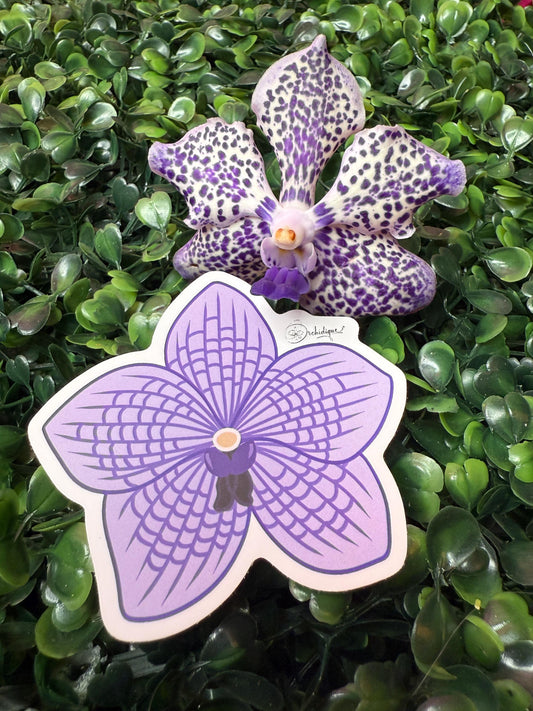 Orchid Sticker • Vanda Orchid • Floral Sticker • Waterproof • Laptop Decal • Plant Lover Gift