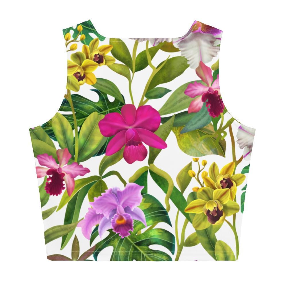 Orchid Flower Women&#39;s Top • Floral Gardening Tee • Orchid Lover Gift • Women&#39;s Tank Top- Floral Cropped Top- Orchid Flowers T-Shirt