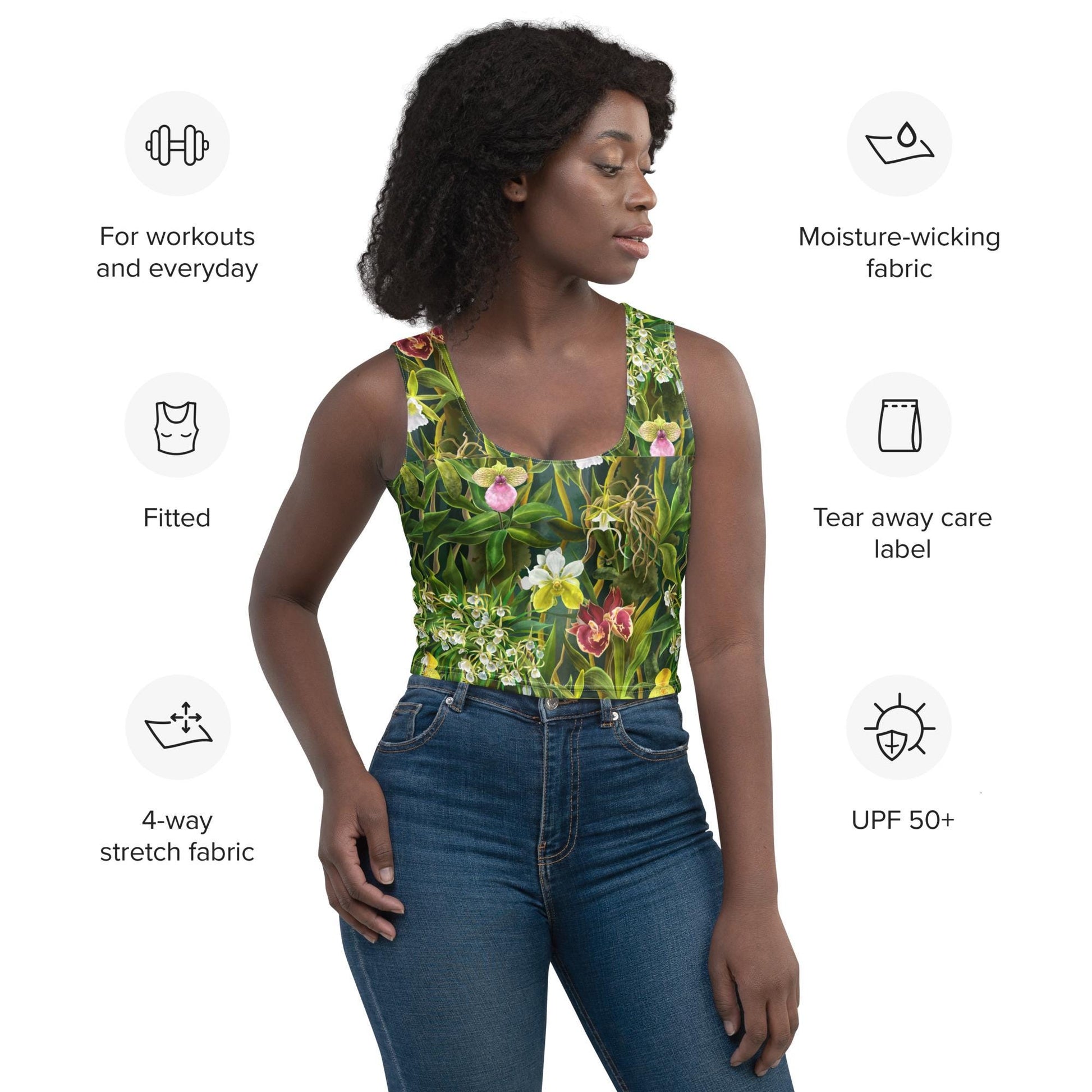 Orchid Flower Women&#39;s Top • Floral Gardening Tee • Orchid Lover Gift • Women&#39;s Tank Top- Floral Cropped Top- Orchid Flowers T-Shirt